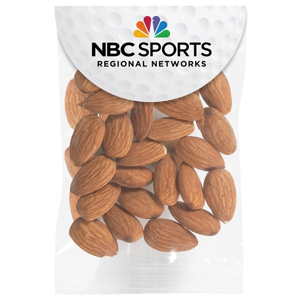 Golf themed header bag filled with 1 oz. of raw almonds.... from ASI 71685 Midnite Snax®