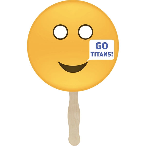 Emoji hand fan with different 10 faces/expressions available. Customizable... from ASI 54100 Fields Manufacturing Inc / TargetLine®