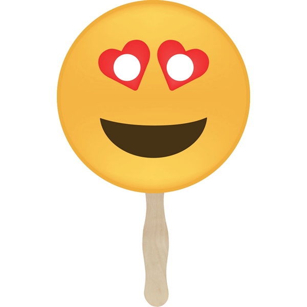 Emoji hand fan with different 10 faces/expressions available. Customizable... from ASI 54100 Fields Manufacturing Inc / TargetLine®