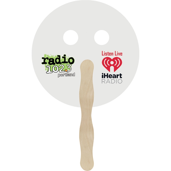 Hand fan with emoji face stock design... from ASI 35500 American Greenwood Inc