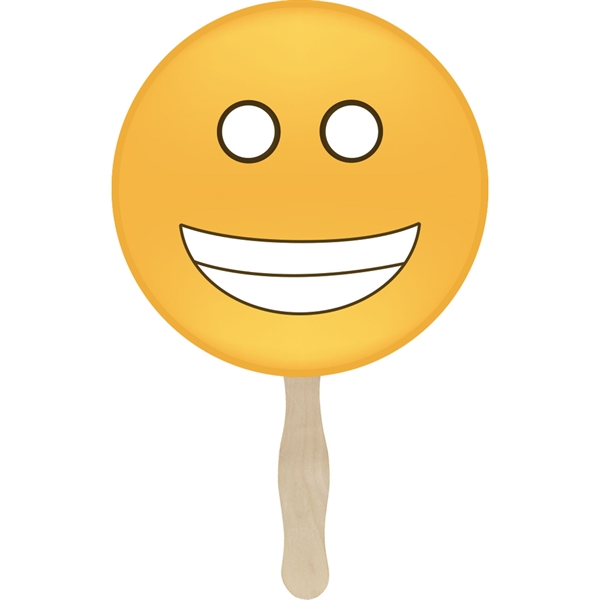 Hand fan with emoji face stock design... from ASI 35500 American Greenwood Inc