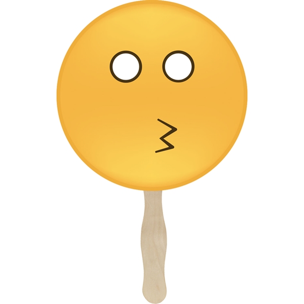 Hand fan with emoji face stock design... from ASI 35500 American Greenwood Inc