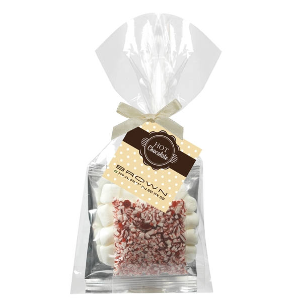 Mug stuffer bag filled with hot chocolate mix, crushed peppermint, marshmallows;... from ASI 71685 Midnite Snax®