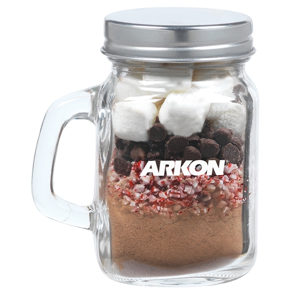 Hot chocolate kit inside of a mini glass mason jar... from ASI 71685 Midnite Snax®