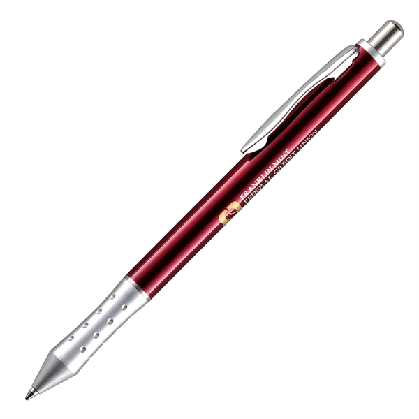 Click-action pen with a solid brass barrel, dimpled grip, and silver... from ASI 68190 Lungsal / Lungsal