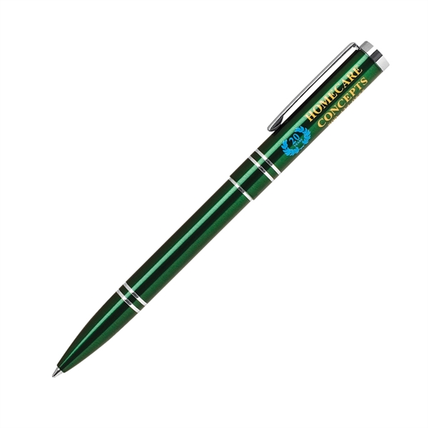 Aluminum metal click-action pen with a bright colorful lacquer finish barrel... from ASI 68190 Lungsal / Lungsal