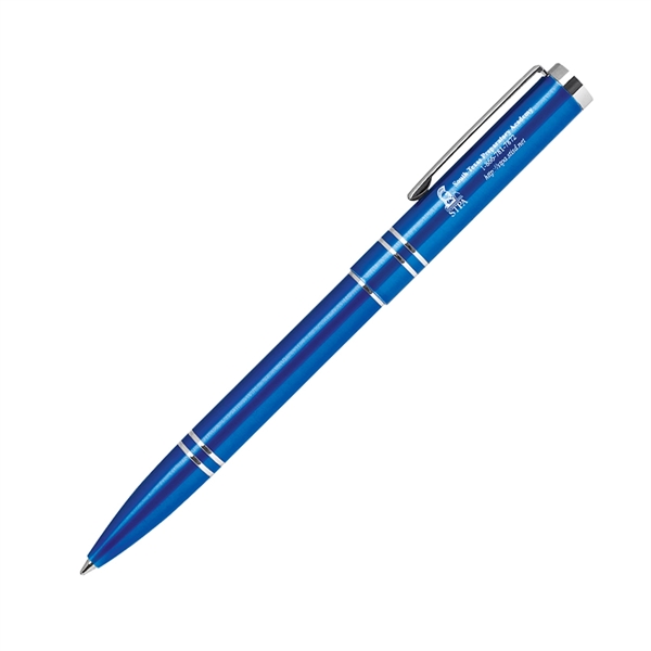 Aluminum metal click-action pen with a bright colorful lacquer finish barrel... from ASI 68190 Lungsal / Lungsal