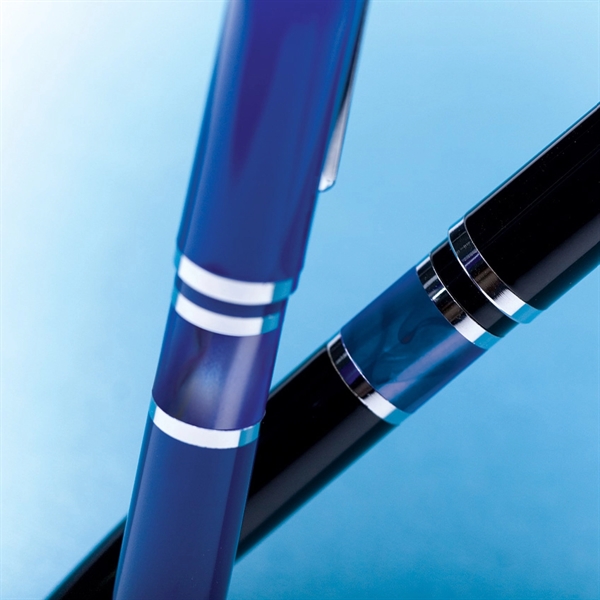 Chrome-plated brass twist-action pen with a high-gloss lacquer finish and resin... from ASI 68190 Lungsal / Lungsal