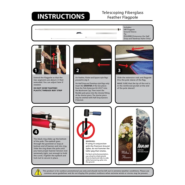 3 x 8' Sandwiches message feather flag, flutter style.... from ASI 80228 Quinn