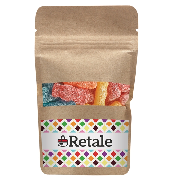 Resealable window pouch bag filled with 1.5 ounces of Sour Patch®... from ASI 71685 Midnite Snax®