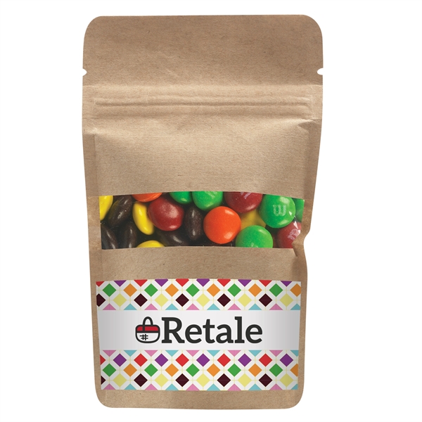 Resealable window pouch bag filled with 1.5 ounces of M&Ms® candies.... from ASI 71685 Midnite Snax®