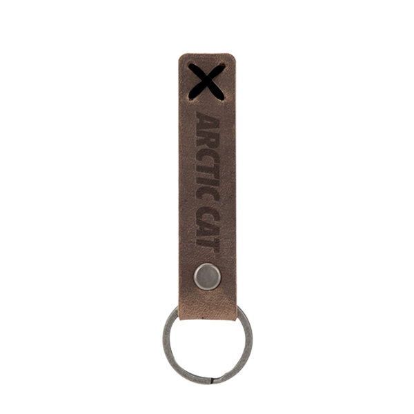 3/4" x 3 1/2" leather riveted keychain, customized with your company... from ASI 88060 Snugz/USA Inc / SnugZ USA®