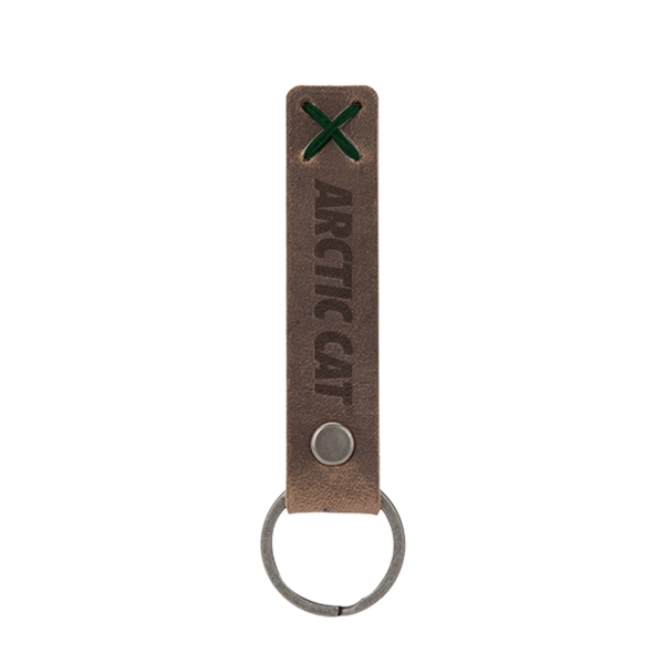 3/4" x 3 1/2" leather riveted keychain, customized with your company... from ASI 88060 Snugz/USA Inc / SnugZ USA®