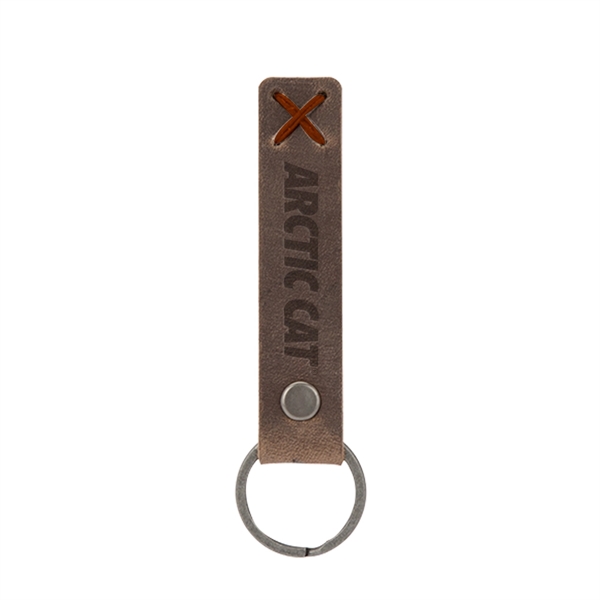 3/4" x 3 1/2" leather riveted keychain, customized with your company... from ASI 88060 Snugz/USA Inc / SnugZ USA®