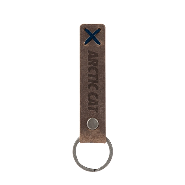 3/4" x 3 1/2" leather riveted keychain, customized with your company... from ASI 88060 Snugz/USA Inc / SnugZ USA®