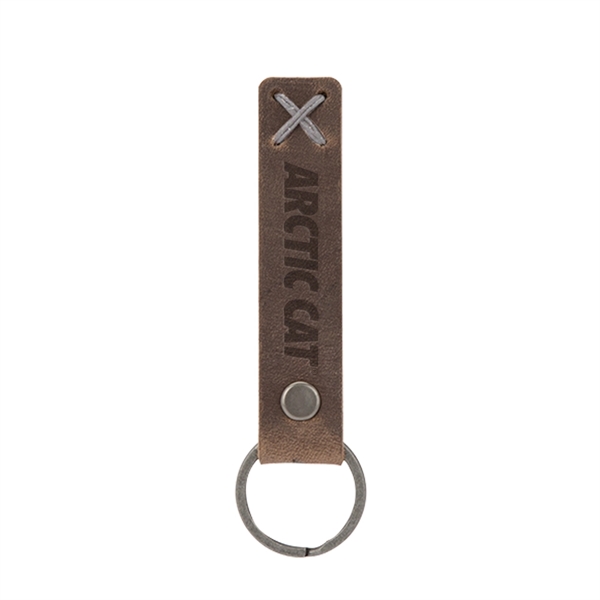 3/4" x 3 1/2" leather riveted keychain, customized with your company... from ASI 88060 Snugz/USA Inc / SnugZ USA®