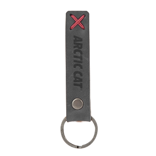 3/4" x 3 1/2" leather riveted keychain, customized with your company... from ASI 88060 Snugz/USA Inc / SnugZ USA®