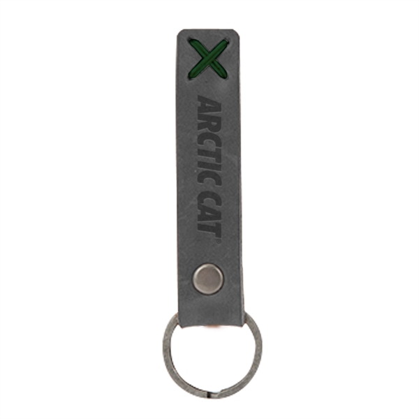 3/4" x 3 1/2" leather riveted keychain, customized with your company... from ASI 88060 Snugz/USA Inc / SnugZ USA®