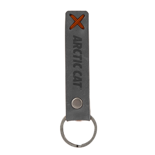 3/4" x 3 1/2" leather riveted keychain, customized with your company... from ASI 88060 Snugz/USA Inc / SnugZ USA®