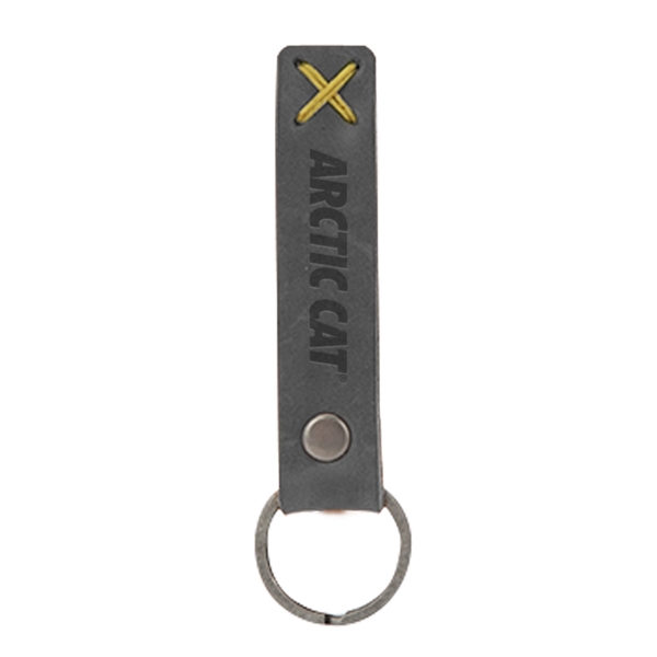 3/4" x 3 1/2" leather riveted keychain, customized with your company... from ASI 88060 Snugz/USA Inc / SnugZ USA®