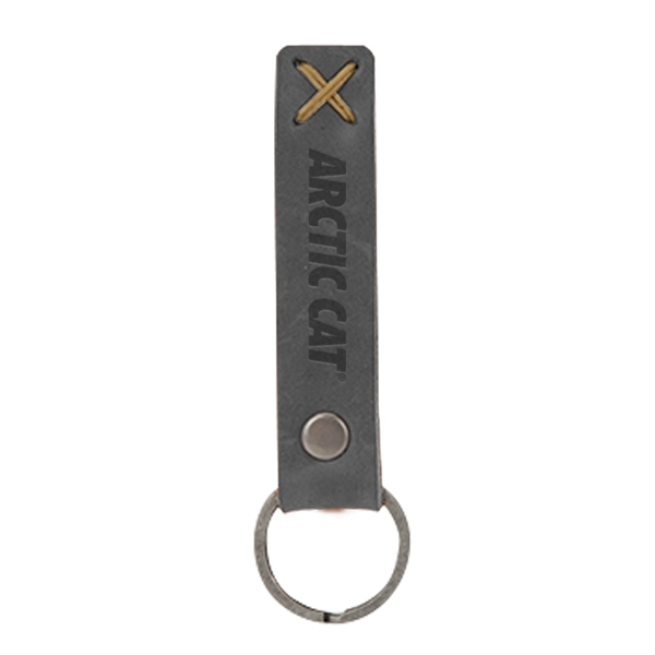 3/4" x 3 1/2" leather riveted keychain, customized with your company... from ASI 88060 Snugz/USA Inc / SnugZ USA®