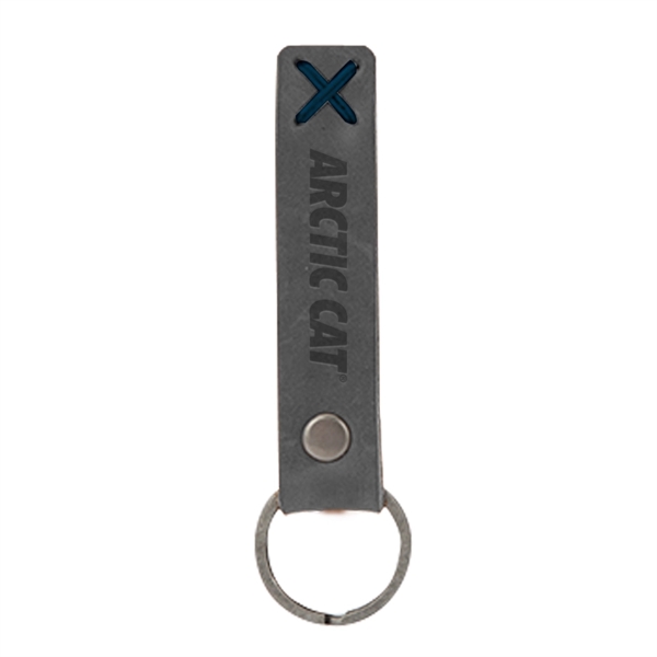 3/4" x 3 1/2" leather riveted keychain, customized with your company... from ASI 88060 Snugz/USA Inc / SnugZ USA®