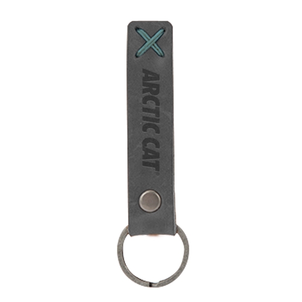 3/4" x 3 1/2" leather riveted keychain, customized with your company... from ASI 88060 Snugz/USA Inc / SnugZ USA®