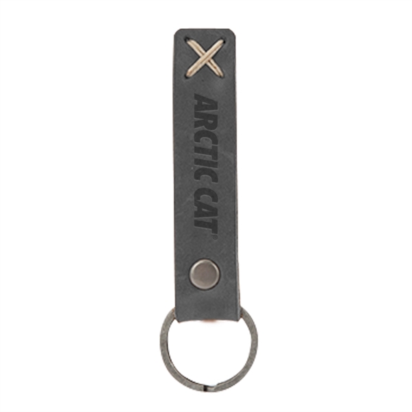 3/4" x 3 1/2" leather riveted keychain, customized with your company... from ASI 88060 Snugz/USA Inc / SnugZ USA®