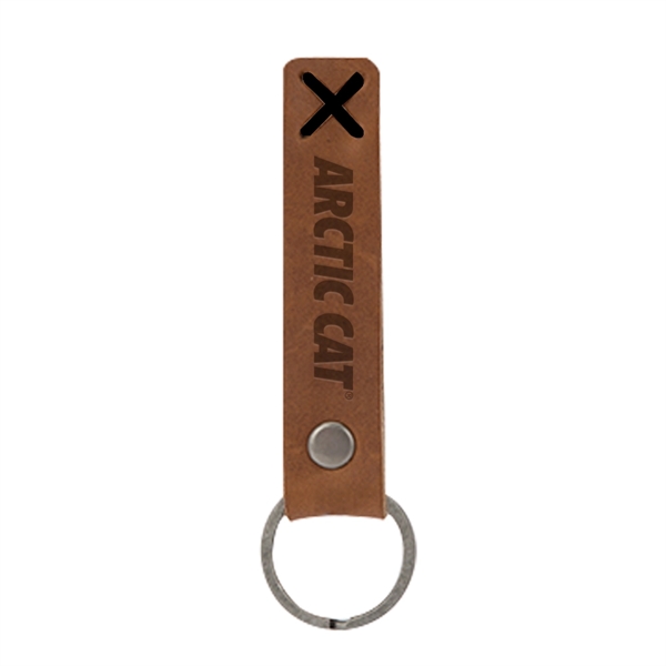 3/4" x 3 1/2" leather riveted keychain, customized with your company... from ASI 88060 Snugz/USA Inc / SnugZ USA®