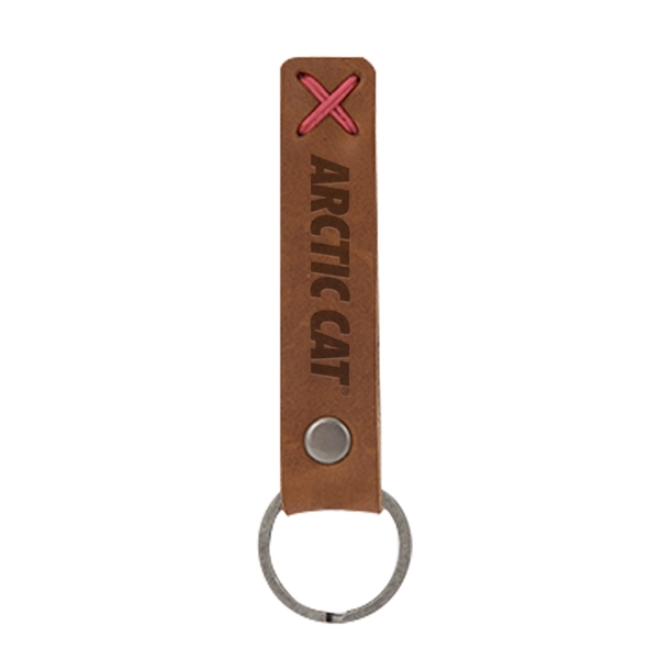 3/4" x 3 1/2" leather riveted keychain, customized with your company... from ASI 88060 Snugz/USA Inc / SnugZ USA®