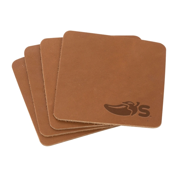 Set of four 4" x 4" leather coasters, available in several... from ASI 88060 Snugz/USA Inc / SnugZ USA®