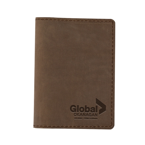 4 1/8" x 5 1/2" x 1/4" leather passport holder; made... from ASI 88060 Snugz/USA Inc / SnugZ USA®