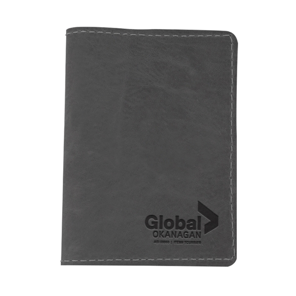 4 1/8" x 5 1/2" x 1/4" leather passport holder; made... from ASI 88060 Snugz/USA Inc / SnugZ USA®