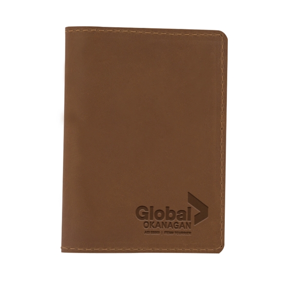4 1/8" x 5 1/2" x 1/4" leather passport holder; made... from ASI 88060 Snugz/USA Inc / SnugZ USA®