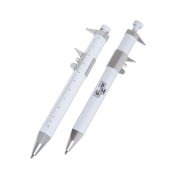 6" white plastic pen with caliper shape.... from ASI 98360 WOWLine / WOWLine®