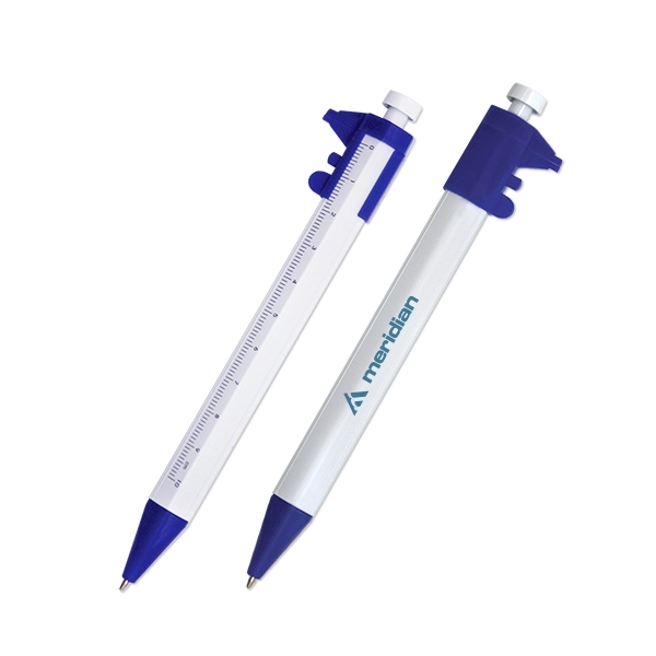 6" white plastic pen with caliper shape.... from ASI 98360 WOWLine / WOWLine®