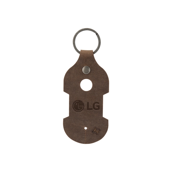Leather keychain that acts as a cord winder for your earbuds.... from ASI 88060 Snugz/USA Inc / SnugZ USA®