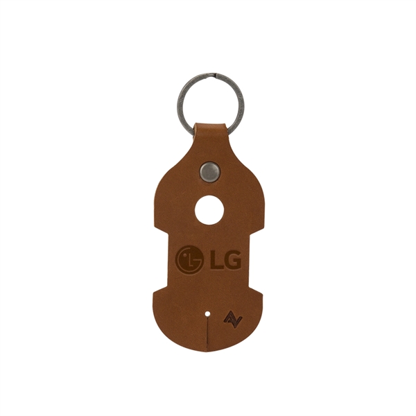 Leather keychain that acts as a cord winder for your earbuds.... from ASI 88060 Snugz/USA Inc / SnugZ USA®