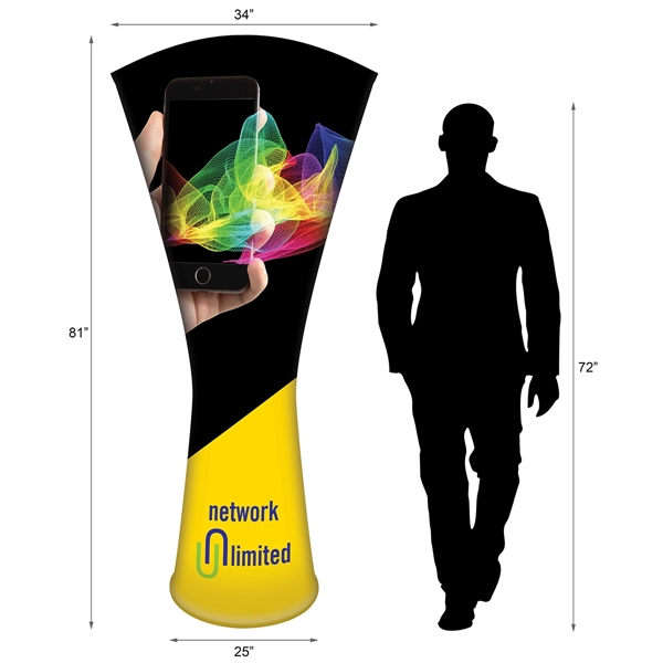 Tower Stand Full Curve Kit with stretch polyester banner and aluminum... from ASI 80228 Quinn