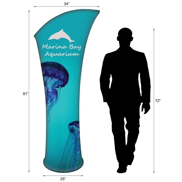 Tower Stand Pointed Curve Kit with stretch polyester banner and aluminum... from ASI 80228 Quinn