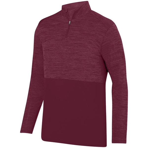 This Shadow Tonal Heather Quarter Zip Pullover is made with one... from ASI 37461 Augusta Sportswear