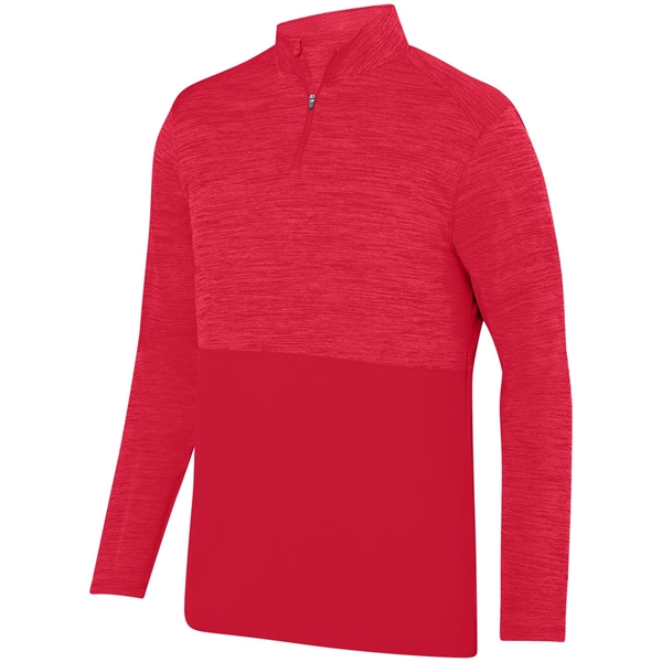 This Shadow Tonal Heather Quarter Zip Pullover is made with one... from ASI 37461 Augusta Sportswear