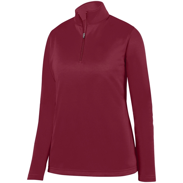 Ladies' 100% polyester fleece quarter-zip pullover with moisture wicking and double-needle... from ASI 37461 Augusta Sportswear