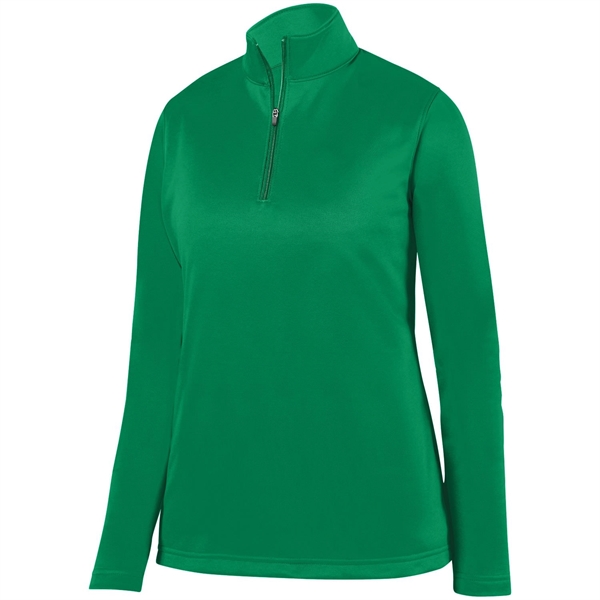 Ladies' 100% polyester fleece quarter-zip pullover with moisture wicking and double-needle... from ASI 37461 Augusta Sportswear
