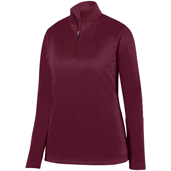 Ladies' 100% polyester fleece quarter-zip pullover with moisture wicking and double-needle... from ASI 37461 Augusta Sportswear