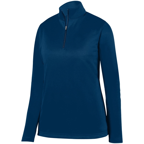 Ladies' 100% polyester fleece quarter-zip pullover with moisture wicking and double-needle... from ASI 37461 Augusta Sportswear
