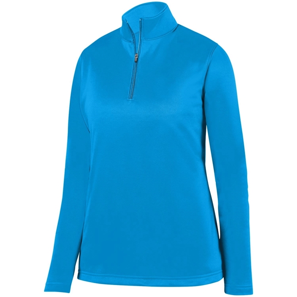 Ladies' 100% polyester fleece quarter-zip pullover with moisture wicking and double-needle... from ASI 37461 Augusta Sportswear
