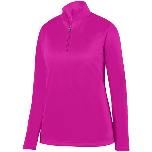 Ladies' 100% polyester fleece quarter-zip pullover with moisture wicking and double-needle... from ASI 37461 Augusta Sportswear