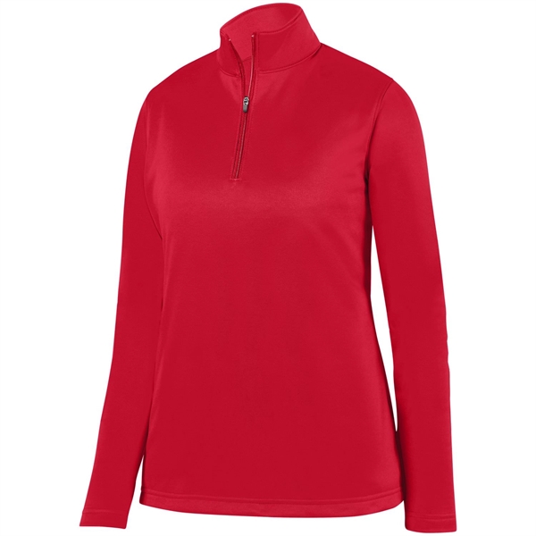 Ladies' 100% polyester fleece quarter-zip pullover with moisture wicking and double-needle... from ASI 37461 Augusta Sportswear