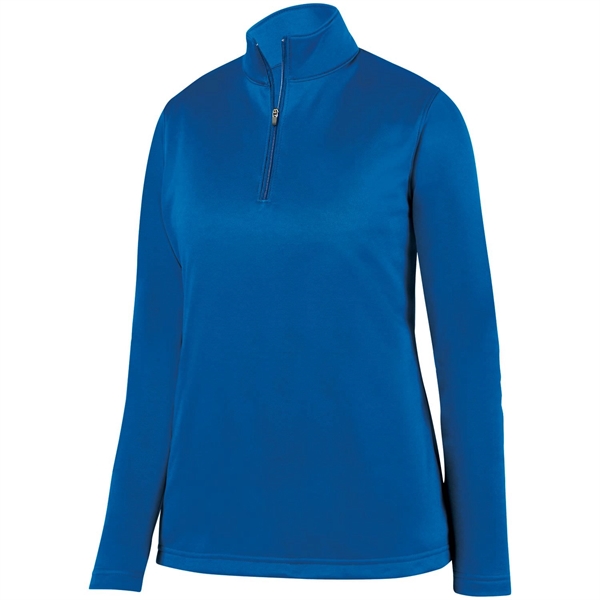 Ladies' 100% polyester fleece quarter-zip pullover with moisture wicking and double-needle... from ASI 37461 Augusta Sportswear